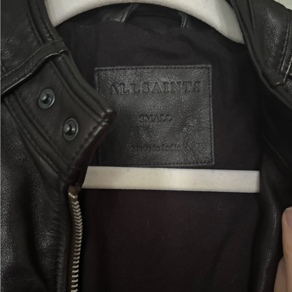 All Saints Men’s Cora Leather Jacket Size Small - Picture 5 of 10